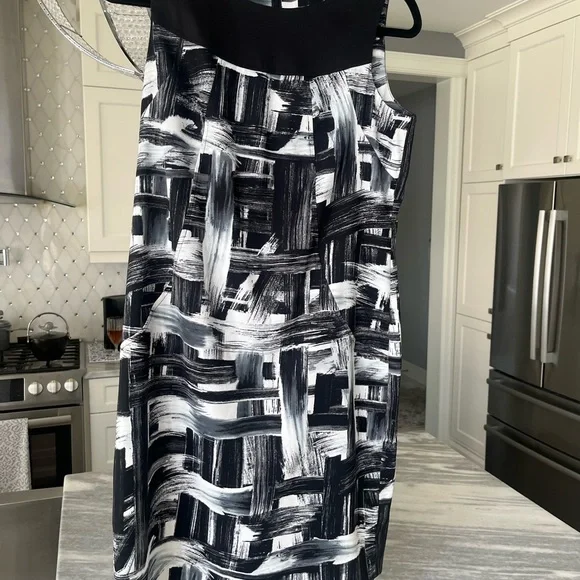 AB STUDIO summer business wear dress abstract paint size 12 - Picture 5 of 13